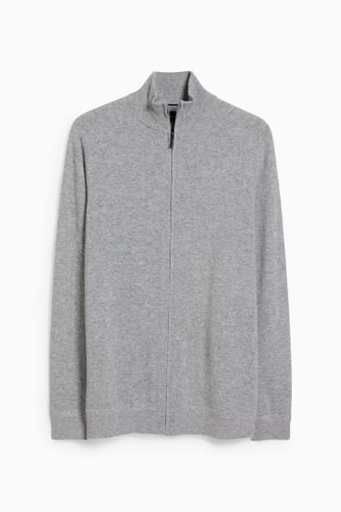 Men - Cashmere cardigan - gray-melange