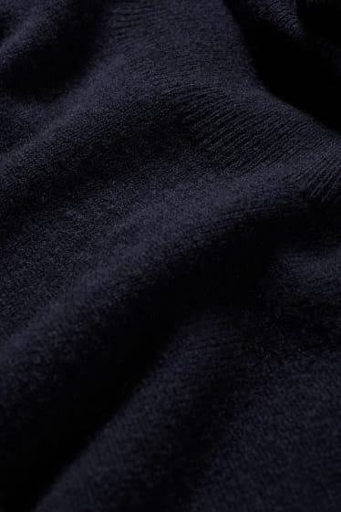 Uomo - Maglione a dolcevita di cashmere - blu scuro