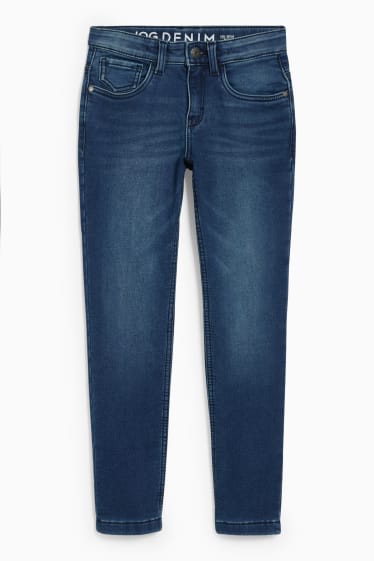 Dzieci - Slim jeans - ciepłe dżinsy - jog denim - dżins-niebieski