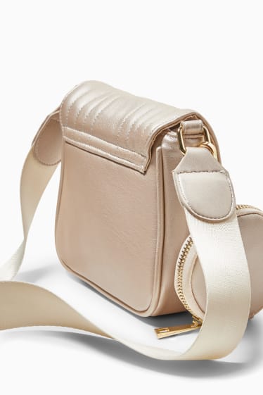 Children - Set - shoulder bag and purse - faux leather - cremewhite