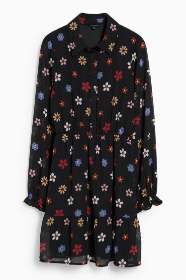 Dámské - CLOCKHOUSE - šaty - s květinovým vzorem - černá