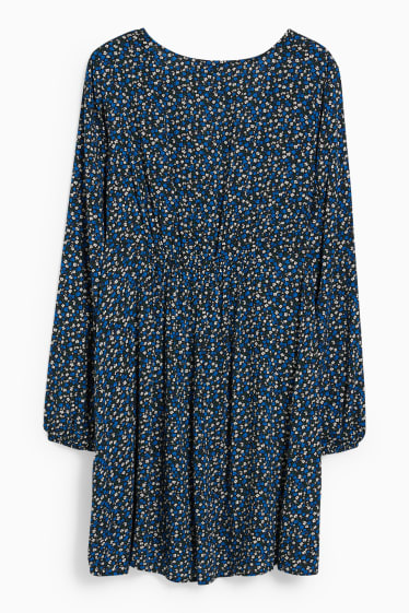 Dospívající a mladí - CLOCKHOUSE - šaty - s květinovým vzorem - modrá/černá