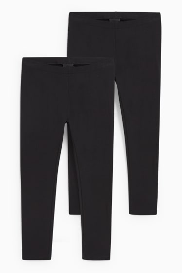 Enfants - Coupe ample - lot de 2 - leggings chauds - noir
