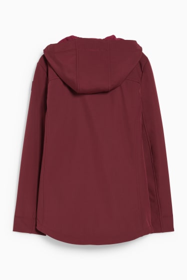 Damen - Softshelljacke mit Kapuze - 4 Way Stretch - bordeaux