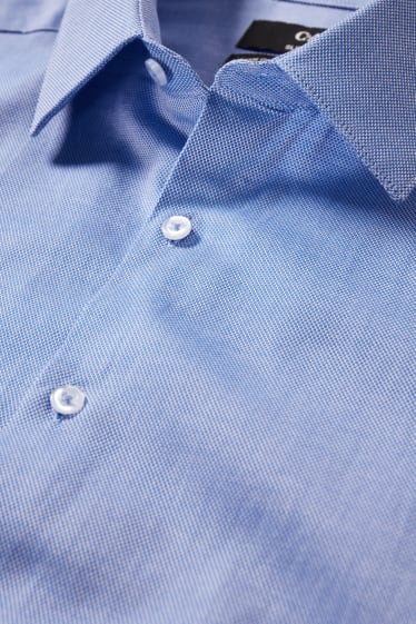 Hommes - Chemise de bureau - coupe slim - col kent - facile à repasser - bleu clair