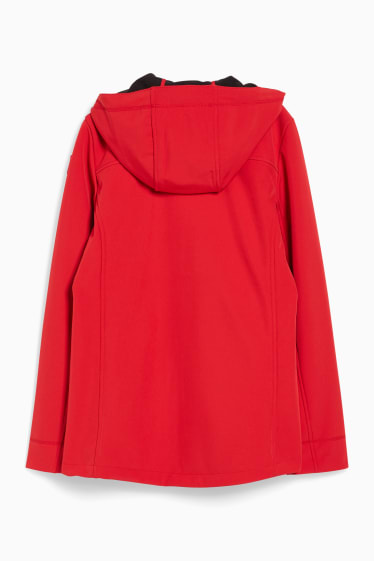 Femmes - Veste softshell à capuche - 4 Way Stretch - rouge