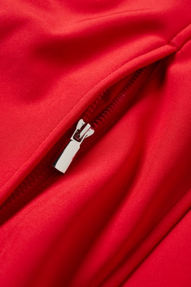 Women - Softshell jacket with hood - 4 Way Stretch - red