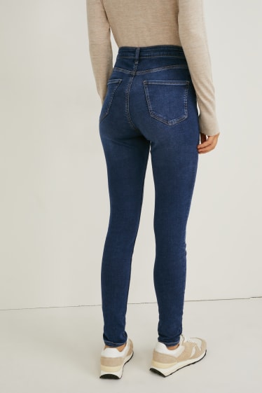 Dames - Skinny jeans - high waist - jeansblauw