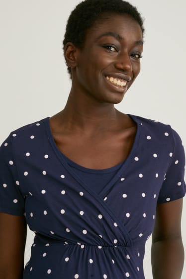 Donna - Confezione da 2 - camicia da notte per allattamento - rosa / blu scuro