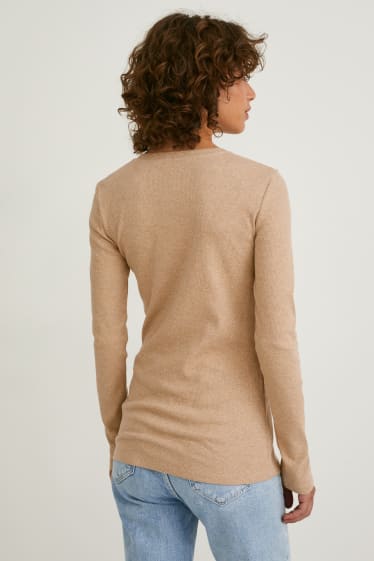 Women - Long sleeve top - beige