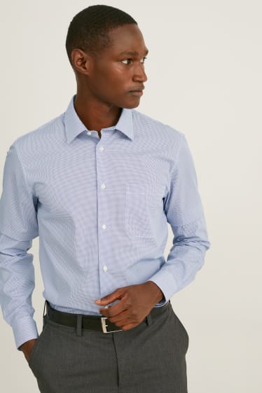 Men - Business shirt - regular fit - Kent collar - extra-short sleeves - light blue