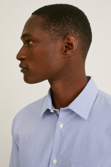 Heren - Business-overhemd - regular fit - kent - extra korte mouwen - lichtblauw