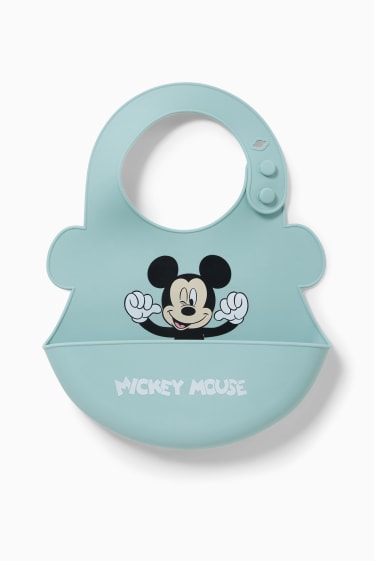 Babies - Mickey Mouse - silicone baby bib - mint green
