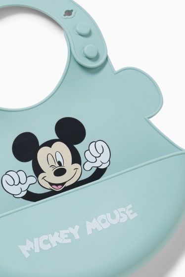Babies - Mickey Mouse - silicone baby bib - mint green