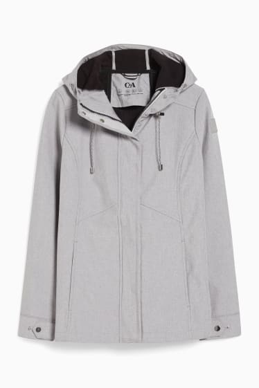 Donna - Giacca softshell con cappuccio - grigio chiaro melange