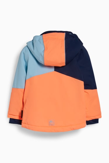 Enfants - Veste de ski à capuche - orange fluo