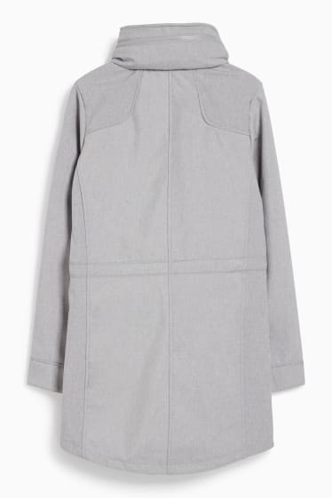 Women - Softshell jacket with hood - light gray-melange