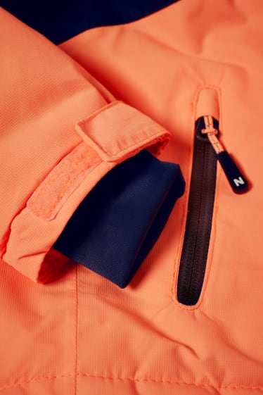 Dětské - Lyžařská bunda s kapucí - neonově oranžová