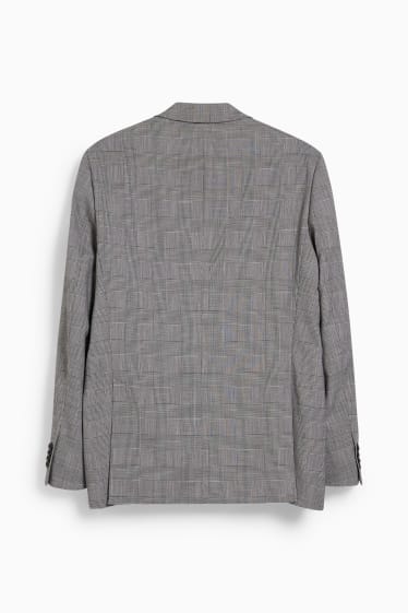 Pánské - Oblekové sako - regular fit - LYCRA® - kostkované - šedá