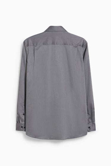 Men - Business shirt - regular fit - cutaway collar - easy-iron - gray