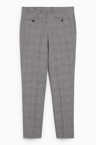 Uomo - Pantaloni coordinabili - regular fit - LYCRA® - a quadretti - grigio