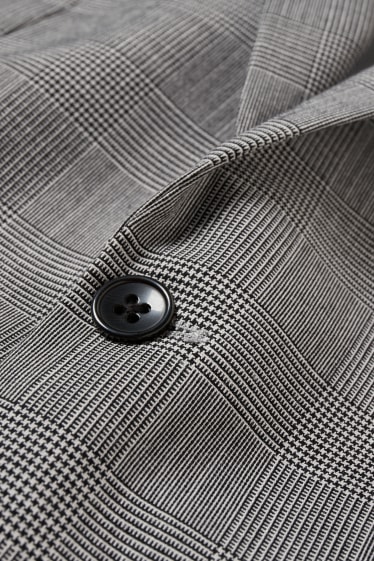 Pánské - Oblekové sako - regular fit - LYCRA® - kostkované - šedá