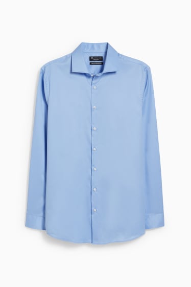 Heren - Business-overhemd - regular fit - cut away - strijkvrij - lichtblauw