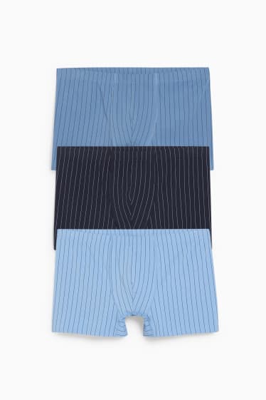 Men - Multipack of 3 - trunks  LYCRA® - striped - light blue