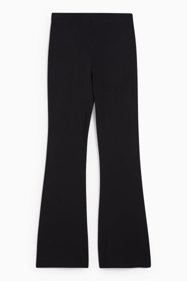 Femmes - CLOCKHOUSE - pantalon en jersey - coupe évasée - noir
