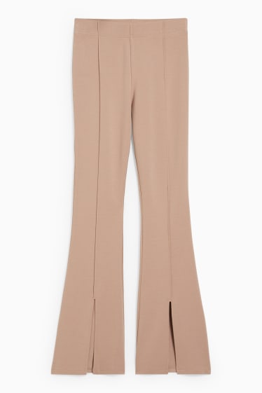 Women - CLOCKHOUSE - jersey trousers - flared - light brown