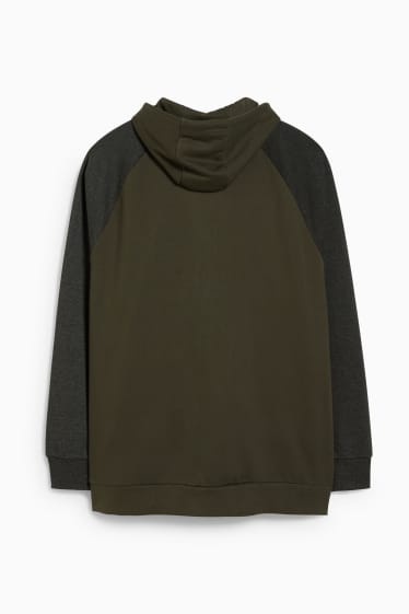 Hombre - Sudadera con cremallera y capucha - verde oscuro