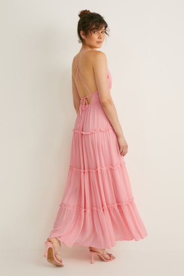 Donna - Vestito di chiffon - rosa pallido
