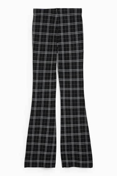 Damen - CLOCKHOUSE - Jersey-Hose - Flared - kariert - schwarz / grau
