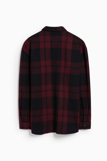 Men - CLOCKHOUSE - shirt - relaxed fit - kent collar - check - dark red