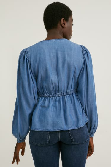 Women - Denim blouse - blue denim