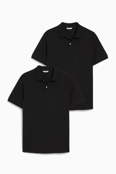 Herren - Multipack 2er - Poloshirt - schwarz