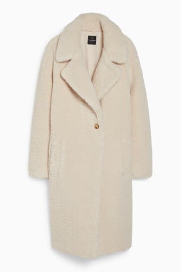 Donna - CLOCKHOUSE - cappotto in pelo teddy - crema