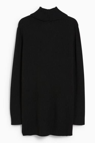 Femei - Pulover cu guler rulat - negru