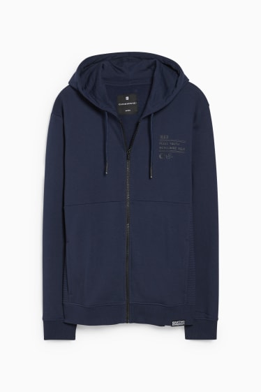 Men - CLOCKHOUSE - zip-through sweatshirt with hood - dark blue