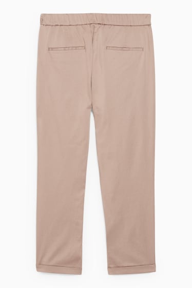 Dámské - Plátěné kalhoty - high waist - regular fit - taupe