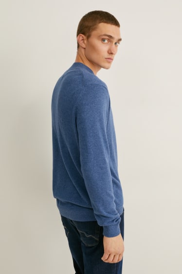 Herren - Pullover mit Kaschmir-Anteil - blau