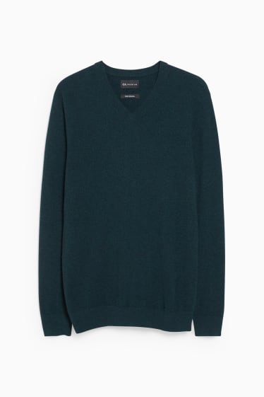 Herren - Kaschmir-Pullover - dunkelgrün
