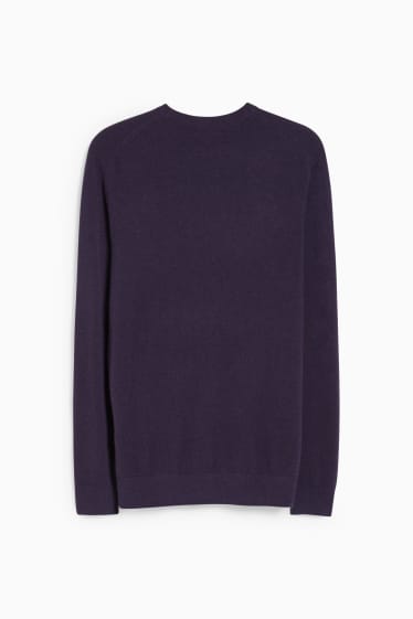 Mężczyźni - Sweter kaszmirowy - purpurowy
