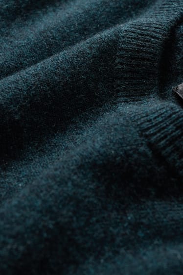 Mężczyźni - Sweter kaszmirowy - ciemnozielony