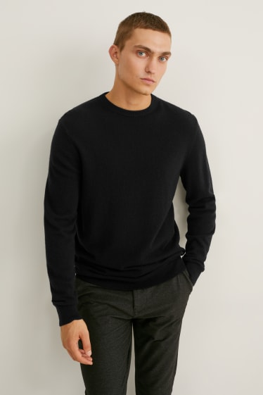 Herren - Kaschmir-Pullover - schwarz