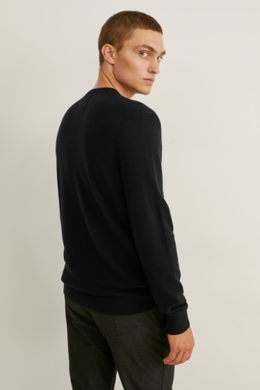 Herren - Kaschmir-Pullover - schwarz