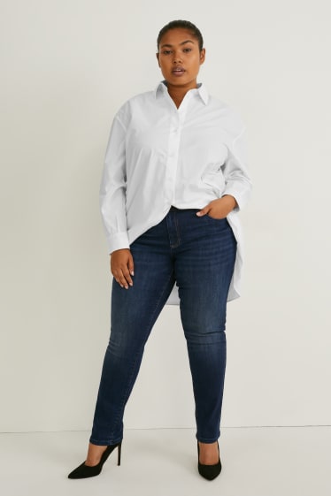 Dámské - Slim jeans - mid waist - LYCRA® - džíny - tmavomodré