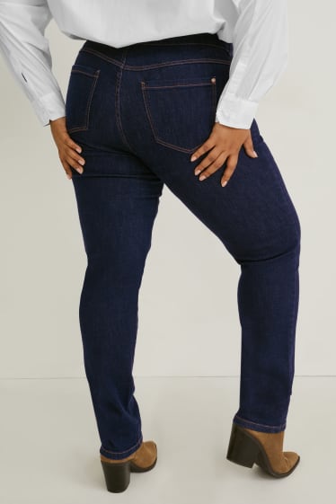 Women - Slim jeans - mid-rise waist - LYCRA® - denim-dark blue