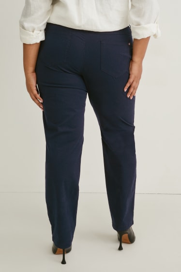 Kobiety - Spodnie materiałowe - średni stan - LYCRA® - ciemnoniebieski