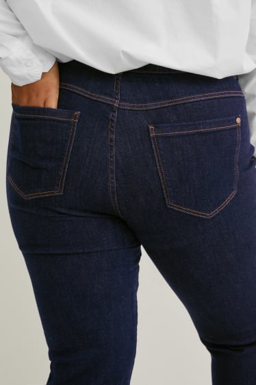 Femei - Slim jeans - talie medie - LYCRA® - denim-albastru închis